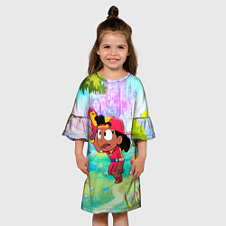 Платье клеш для девочки Meg Brawl Stars МЭГ, цвет: 3D-принт — фото 2