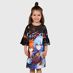 Платье клеш для девочки Тарталья и Гань Юй, Genshin Impact, цвет: 3D-принт — фото 2