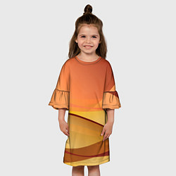 Платье клеш для девочки Пустыня Арракис Дюна, цвет: 3D-принт — фото 2