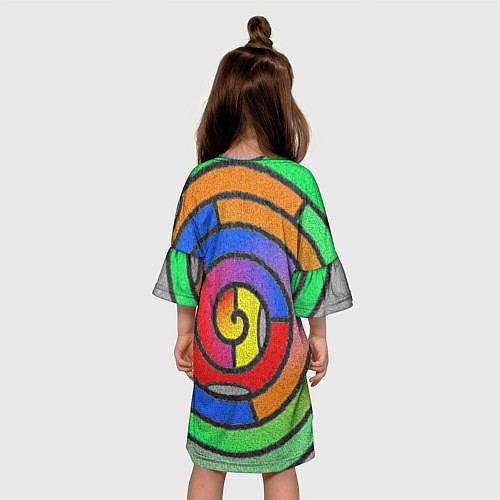 Детское платье Маечная спираль мозаика / 3D-принт – фото 4