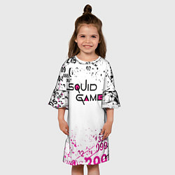 Платье клеш для девочки Игра в кальмара: Числа игроков, цвет: 3D-принт — фото 2