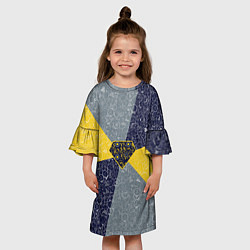 Платье клеш для девочки Брюлик на фоне АПВ 6 3 2 5, цвет: 3D-принт — фото 2