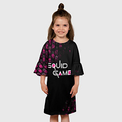 Платье клеш для девочки Игра в кальмара: Логотип, цвет: 3D-принт — фото 2
