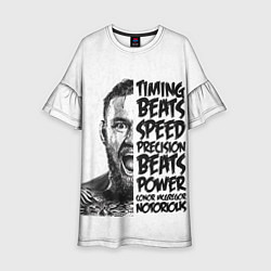 Платье клеш для девочки Timing beats speed precision beats power, цвет: 3D-принт