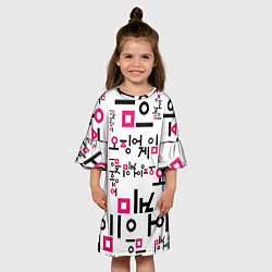 Платье клеш для девочки LOGO PATTERN SQUID GAME, цвет: 3D-принт — фото 2