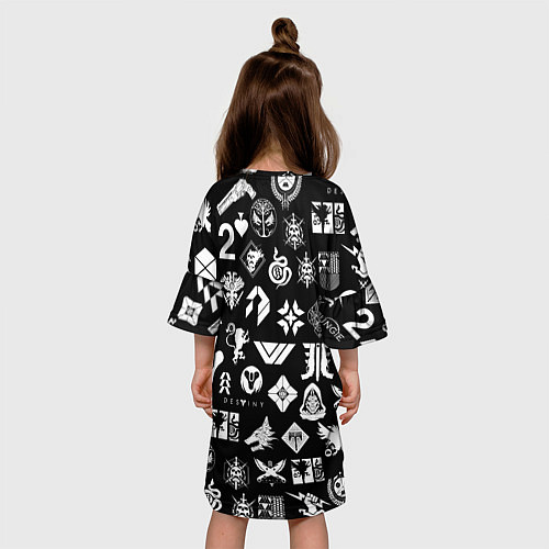 Детское платье DESTINY 2 PATTERN GAME LOGO ДЕСТИНИ 2 ПАТТЕРН СИМВ / 3D-принт – фото 4