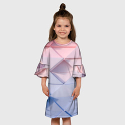 Платье клеш для девочки Треугольники для тебя, цвет: 3D-принт — фото 2