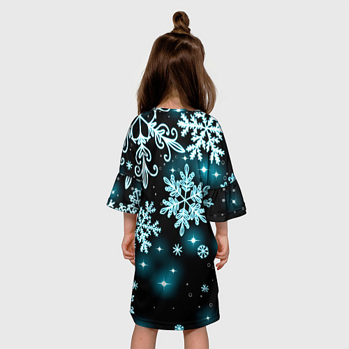 Детское платье Космические снежинки / 3D-принт – фото 4