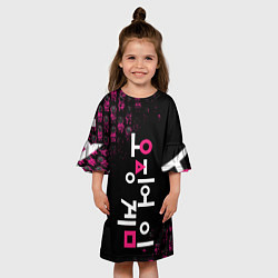Платье клеш для девочки SQUID GAME ПАТТЕРН СТРАЖЕЙ, цвет: 3D-принт — фото 2