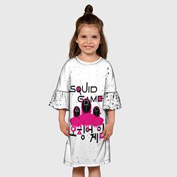 Платье клеш для девочки SQUID GAME , ИГРА В КАЛЬМАРА, СТРАЖ, цвет: 3D-принт — фото 2
