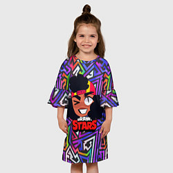 Платье клеш для девочки Meg из игры Brawl Stars, цвет: 3D-принт — фото 2