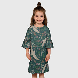 Платье клеш для девочки Ласточкина политра, цвет: 3D-принт — фото 2