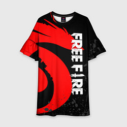 Платье клеш для девочки GARENA FREE FIRE СИМВОЛ ИГРЫ ЛОГО, цвет: 3D-принт