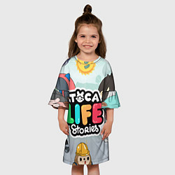 Платье клеш для девочки Toca Life: Stories, цвет: 3D-принт — фото 2