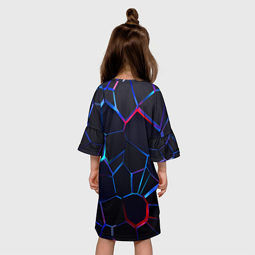 Детское платье Неоновые 3D плиты Неоновые плиты / 3D-принт – фото 4