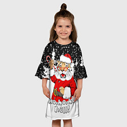 Платье клеш для девочки Тигр в шубе Санта Клауса, цвет: 3D-принт — фото 2