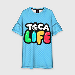 Платье клеш для девочки Toca Life: Logo, цвет: 3D-принт