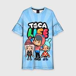 Платье клеш для девочки Toca Life World цвета 3D-принт — фото 1