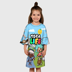 Платье клеш для девочки Toca Life цвета 3D-принт — фото 2