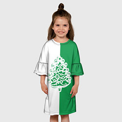 Платье клеш для девочки Зелёная Ёлочка, цвет: 3D-принт — фото 2