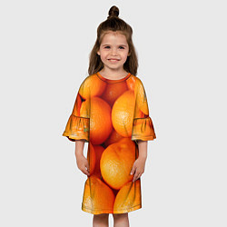 Платье клеш для девочки Мандаринчик чик, цвет: 3D-принт — фото 2