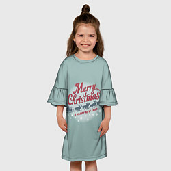Платье клеш для девочки Merry Christmas хо-хо-хо, цвет: 3D-принт — фото 2
