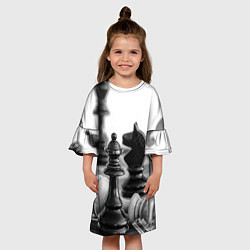 Платье клеш для девочки Шах и мат Шахматы, цвет: 3D-принт — фото 2