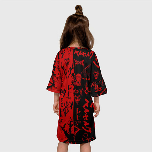 Детское платье BERSERK BLACK RED БЕРСЕРК ПАТТЕРН / 3D-принт – фото 4