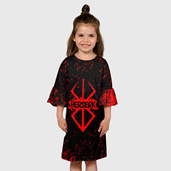 Платье клеш для девочки BERSERK logo elements, цвет: 3D-принт — фото 2