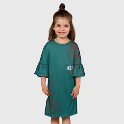 Платье клеш для девочки Игра в кальмара: Персонаж 456, цвет: 3D-принт — фото 2