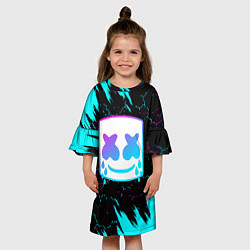 Платье клеш для девочки MARSHMELLO NEON: МАРШМЕЛЛО НЕОН, цвет: 3D-принт — фото 2