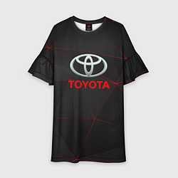 Платье клеш для девочки Toyota Тонкие линии неона, цвет: 3D-принт