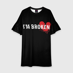 Платье клеш для девочки Im broken с разбитым сердцем, цвет: 3D-принт