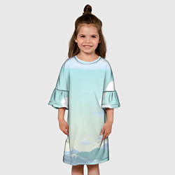Платье клеш для девочки Чистая природа, цвет: 3D-принт — фото 2