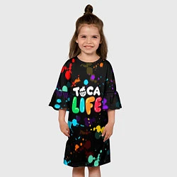 Платье клеш для девочки TOCA BOCA RAINBOW PAINTS ТОКА БОКА РАДУЖНЫЕ КРАСКИ, цвет: 3D-принт — фото 2