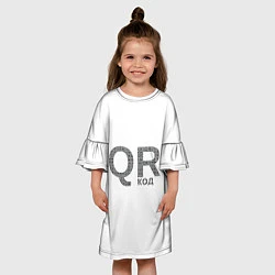 Платье клеш для девочки Самый нужный QR код, цвет: 3D-принт — фото 2