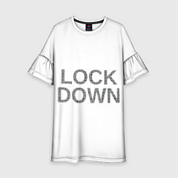 Платье клеш для девочки QR Lockdown англ, цвет: 3D-принт