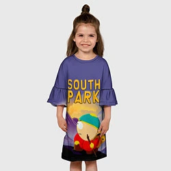 Платье клеш для девочки Эпичный Картман в горах Южный Парк, цвет: 3D-принт — фото 2