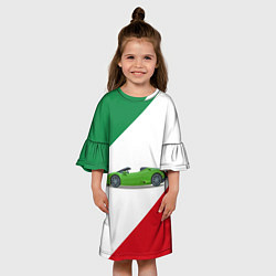 Платье клеш для девочки Lamborghini Италия, цвет: 3D-принт — фото 2