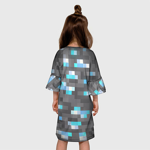 Детское платье АЛМАЗНАЯ РУДА DIAMOND ORE MINCRAFT / 3D-принт – фото 4