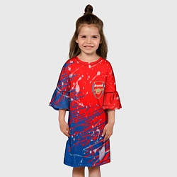 Платье клеш для девочки Arsenal: Фирменные цвета, цвет: 3D-принт — фото 2