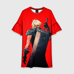 Платье клеш для девочки Клауд С мечом final fantasy, цвет: 3D-принт