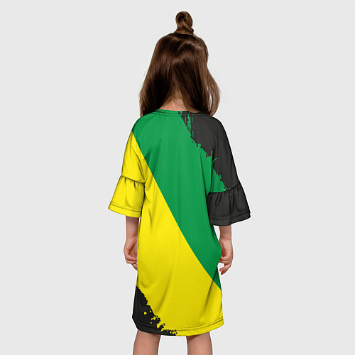 Детское платье JDM GREEN YELLOW LOGO / 3D-принт – фото 4