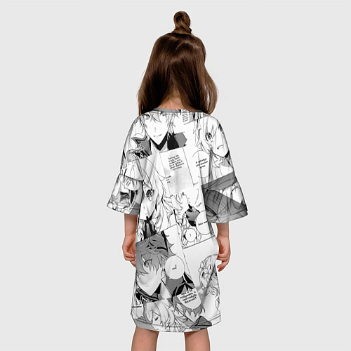 Детское платье Люмин и Тарталья на фоне манги / 3D-принт – фото 4