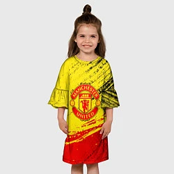 Платье клеш для девочки Manchester United Футбольный клуб, цвет: 3D-принт — фото 2