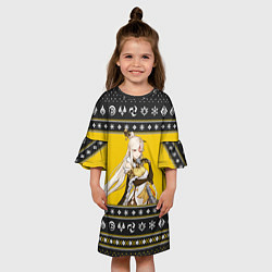 Платье клеш для девочки НИН ГУАН NIN GUAN НОВОГОДНИЙ, цвет: 3D-принт — фото 2