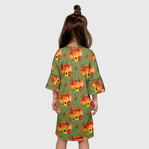 Детское платье Овощи: Тыквы паттерн / 3D-принт – фото 4