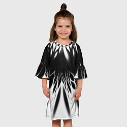 Платье клеш для девочки Белый и черный - коллекция Лучи - Хуф и Ся, цвет: 3D-принт — фото 2