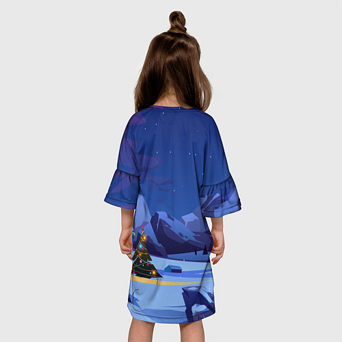Детское платье Тигр с огромной рыбой / 3D-принт – фото 4