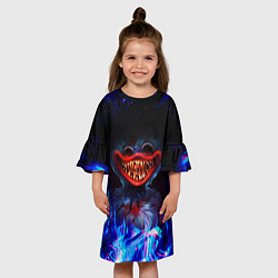 Платье клеш для девочки POPPY PLAYTIME: NEON FIRE, цвет: 3D-принт — фото 2